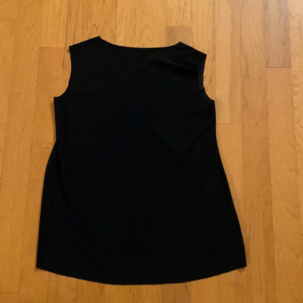 Alembika Black Solid Jersey Long V Neck Tank Top - image 6